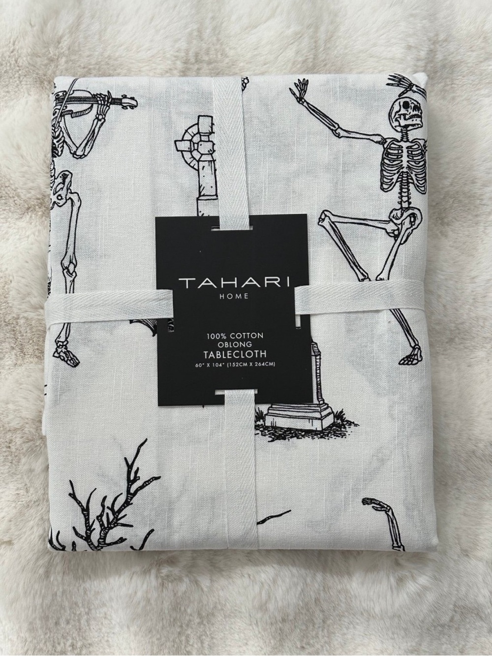 🆕 Tahari | Skeletons 💀 Halloween 60"X104" Oblong Tablecloth!!